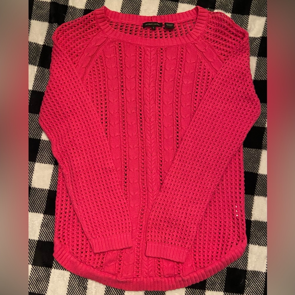Jeanne Pierre ladies pink sweater - Size Large